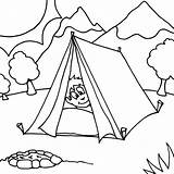 Camping Coloring Tent Boy Sleeping Pages Printable Print Getcolorings Visit Kids sketch template
