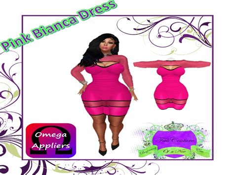 second life marketplace fabs pink and black bianca dress