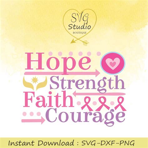 hope strength faith courage cutting files products swak embroidery