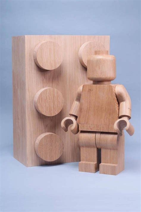 beautiful contemporary lego minifigs handcrafted   oak wood