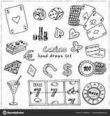 Casino Gambling Drawing Doodle Drawn Hand Symbols Illustration Vector Icons Set Sketchy Elements Poker Cartoon Game Collection Getdrawings Drawings sketch template