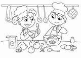 Coloring Cooking Pages Baking Kids Cook Printable Cookies Bakery Unisex Drawing Colouring Bake Sheets Culinary Arts Color Kitchen Food Together sketch template