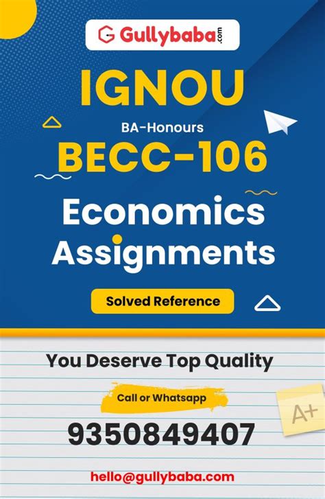 ignou becc  solved assignment economics baech