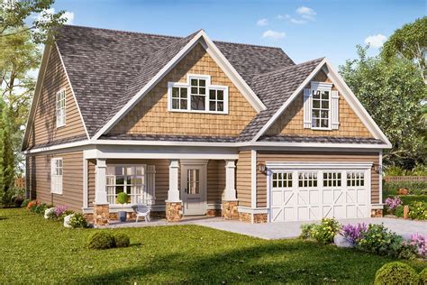 story craftsman house plan  office  main level master dk architectural