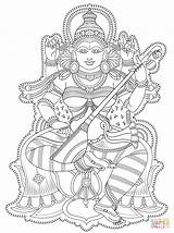 Coloring Ganesh Parvati Template Kerala Mural sketch template