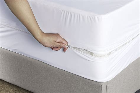 comfortnights fully encased zipped waterproof mattress cover  terry towelling top coastal
