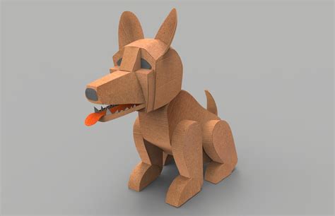 dog cardboard model