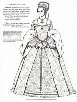 Tudor Elizabethan Colouring Victoria Dora sketch template