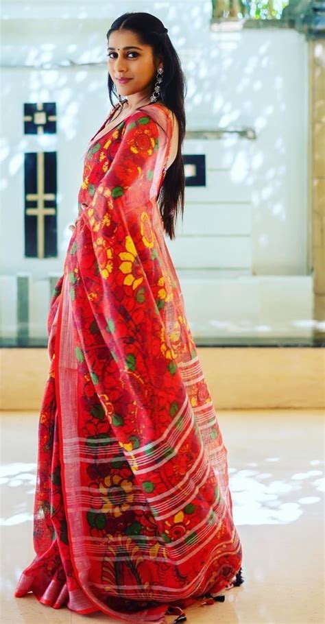 Rashmi Gautam In Linen Saree Fashionworldhub