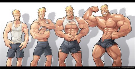 commission muscle growth sequence  silverjow  deviantart
