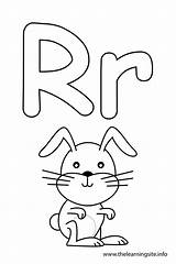 Letter Alphabet Coloring Flash Rabbit Cards Pages Outline Flashcard Color Logo Print Letters Drawing Kids Thelearningsite Info Learning Getdrawings sketch template
