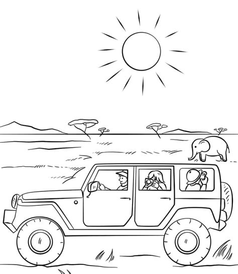 safari jeep coloring page  printable coloring pages  kids