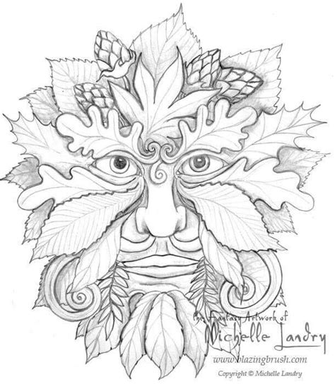 pin  peter grant  green man coloring pages green man coloring books
