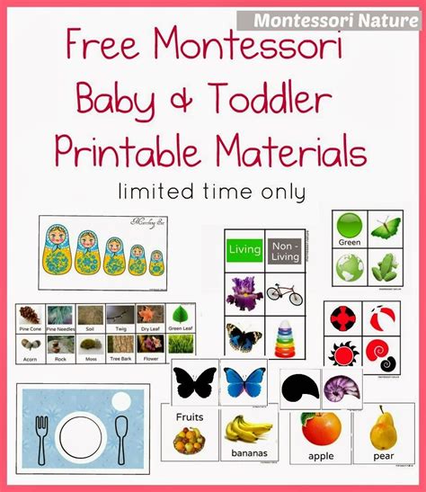 montessori baby  toddler printable materials montessori baby