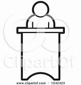 Podium Speaking Person Clipart Drawing Illustration Royalty Perera Lal Vector Clipartmag sketch template