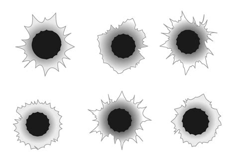 bullet holes  paper vectors   vector art stock