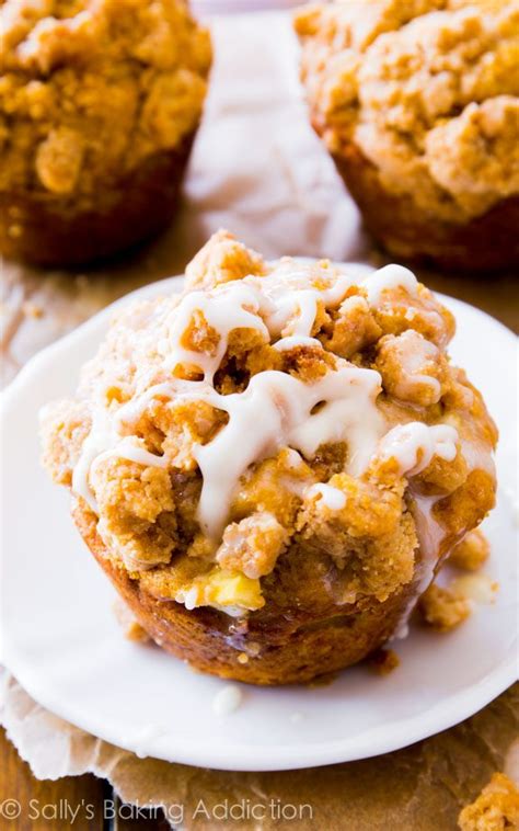Glazed Apple Crumb Muffins Sallys Baking Addiction