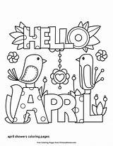 April Coloring Pages Showers Printable Spring Primarygames Worksheets Color Kids Hello Ebook Sheets Print Bring Flowers May Para Cover Portadas sketch template