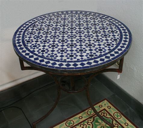 marokkanischer mosaiktisch rund  cm tischplatte handarbeit
