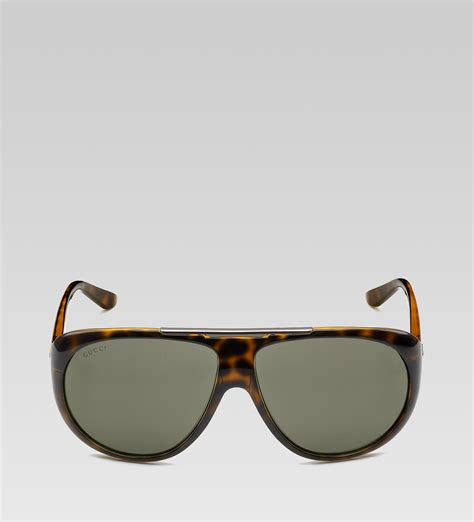 Lyst Gucci Large Aviator Sunglasses With Metal Gucci Logo On Temple