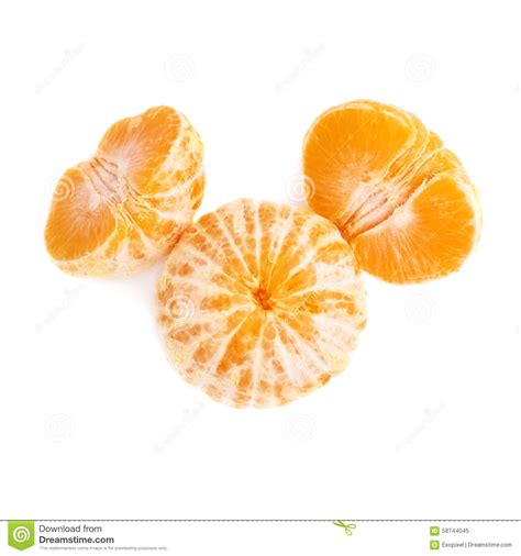 Two Halves Anh Whole Fresh Juicy Tangerine Fruit Stock Image Image Of