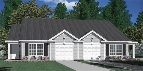 Southern Heritage Home Designs - Duplex Plan 1196-B