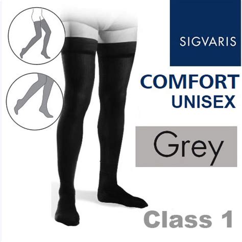 sigvaris unifort thigh class 1 ral grey knobbed grip top
