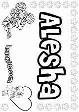 Alesha Coloring Pages Names Name Girls Color Hellokids Girly Sheets sketch template
