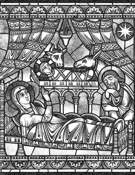 nativity bible coloring page