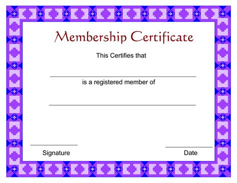 membership certificate fillable printable  forms handypdf