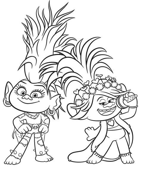 bard  poppy  trolls coloring page  print  color