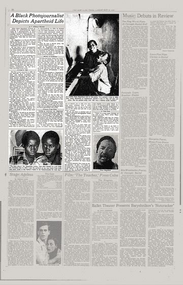 A Black Photojournalist Depicts Apartheid Life The New York Times
