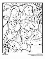 Coloring Pages Disney Snow Grumpy Dwarfs Dwarf Cartoon Kids Seven Adults Cartoons Book Printables Adult Printable Colouring Color Movie Jr sketch template