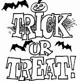 Coloring Trick Treat Halloween Pages sketch template