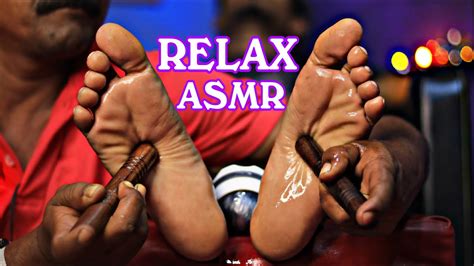 asmr relaxing foot 👣 massage with mixed tools on my new asmr room 100