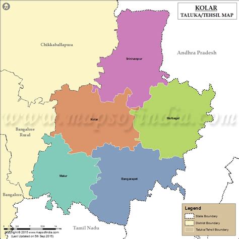 Kolar Tehsil Map Kolar Taluk Map