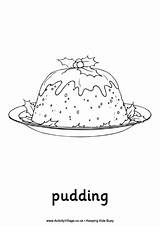 Pudding Christmas Colouring Pages Coloring Activityvillage sketch template