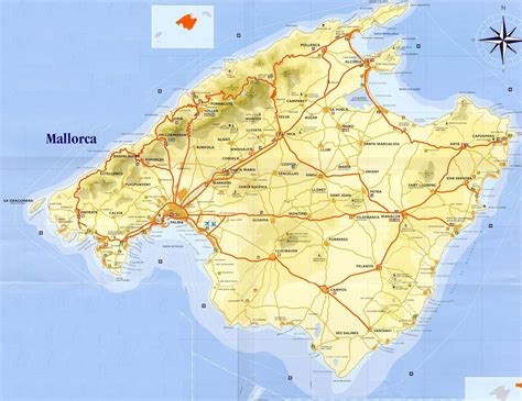 majorca island road map full size