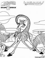 Coloring Printable Giraffe Melman Madagascar Print Cartoon sketch template