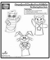 Coloring Pages Sprout Sharing Show Puppets Kids Preschool Musical People Patty Little Choose Board sketch template