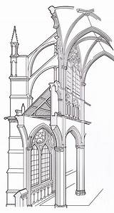 Gothic Arches Architektur Pointed Cathedral Buttresses Vaulting Zeichnung Gotische Buttress Gotik Arch Vault Ribbed Arbotante Gotica Zeichnungen Chartres Architectural Fenster sketch template