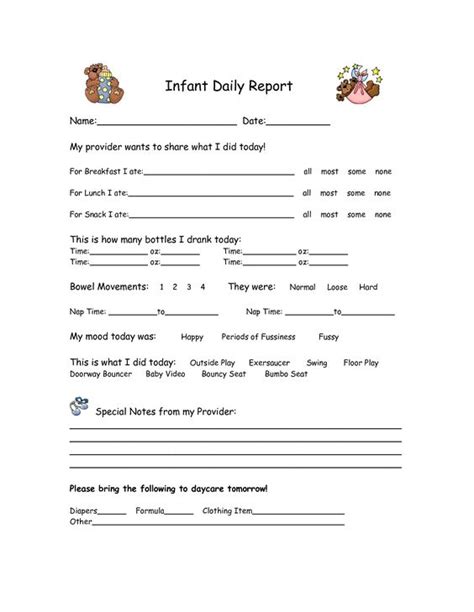 infant daily report infants  google images  pinterest