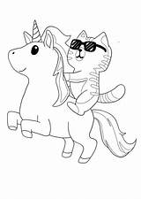 Licorne Coloriage Kitten Lunettes Sheets Coloring1 sketch template