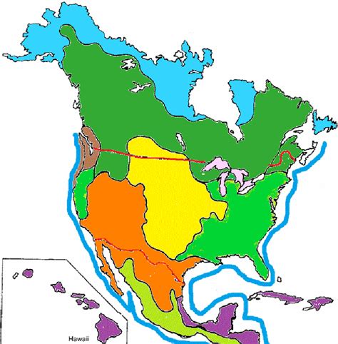 color  biomes  north america   map