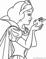 Neve Biancaneve Mela Colorare Pintar Maçã Snowwhite Dxf Sheets Disneyclips sketch template