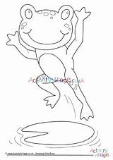 Frog Colouring Hopping Pages Frogs Village Activity Explore Activityvillage sketch template
