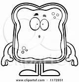 Jam Toast Mascot Surprised Coloring Clipart Cartoon Cory Thoman Vector Outlined Depressed Sick Royalty Happy Clipartof sketch template