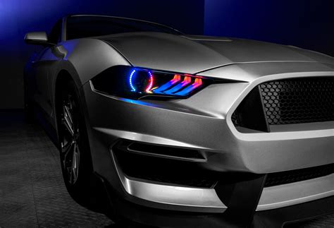 oracle lighting announces  ford mustang dynamic colorshift headlight drl halo kit