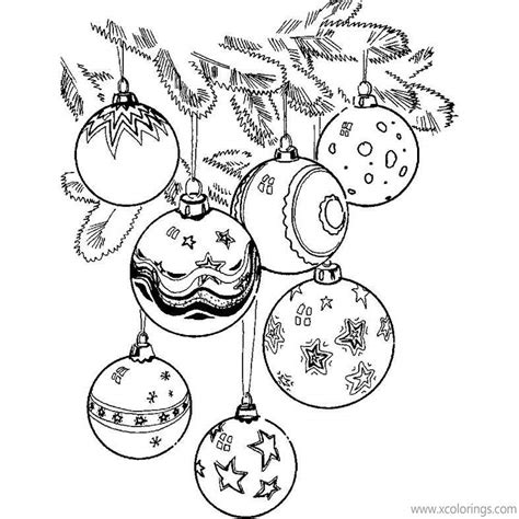 christmas ornaments   tree coloring pages xcoloringscom