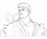 Coloring Pages Fighter Street Akuma Template Ryu sketch template